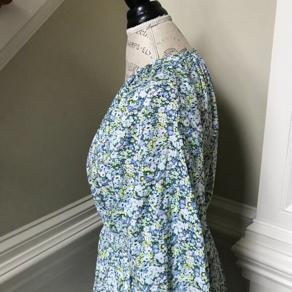 JCrew Palermo Liberty Print Mini Dress Womens Small Blue Green Floral Thorpe - Picture 10 of 12